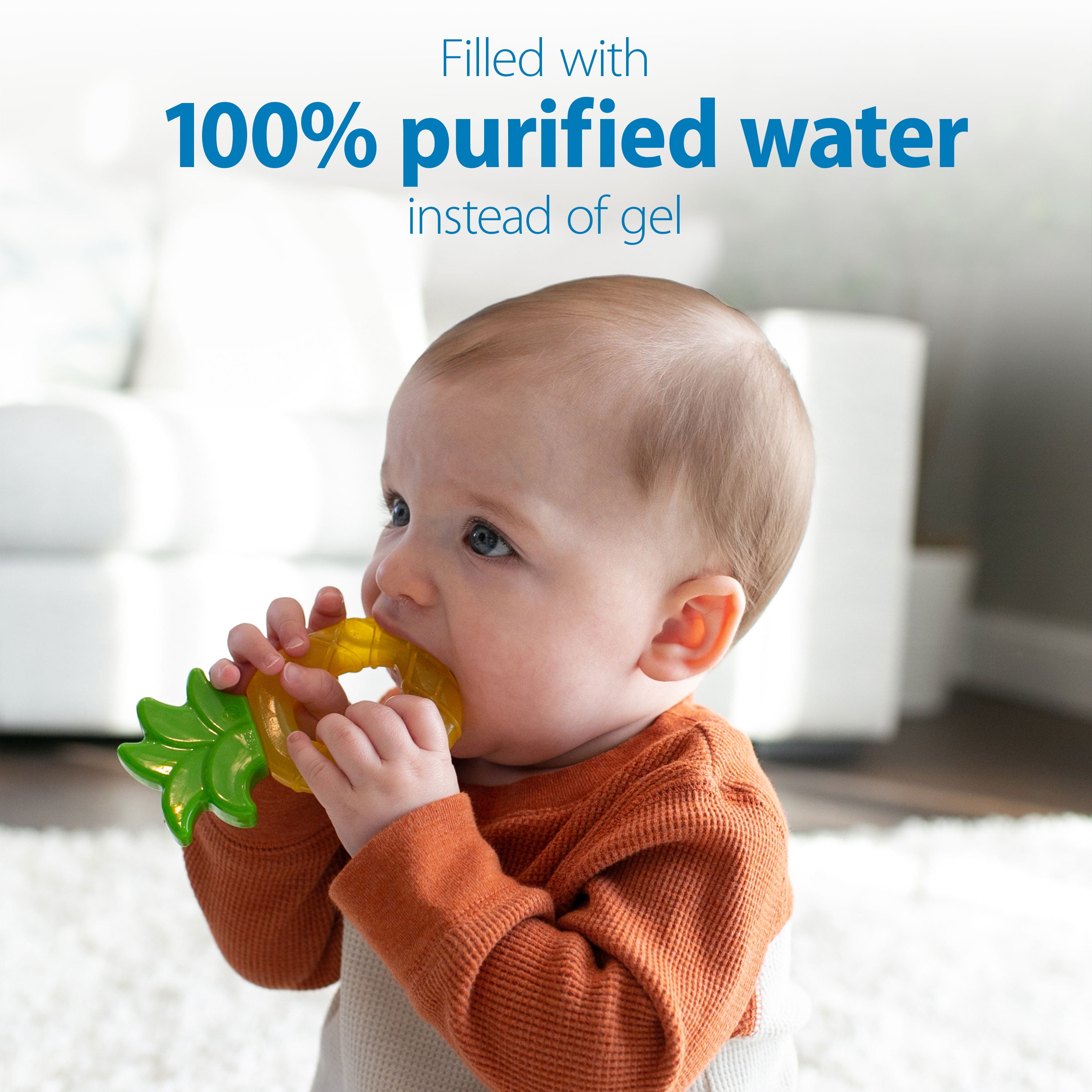 Dr. Brown's Aqua Cool Water-Filled Baby Teether, Cool Relief, BPA Free, Pineapple/Apple, 3m+, 2 Pack