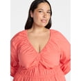 thumbnail image 2 of Terra & Sky Women's Plus Size Cinch Waist Midi Dress, Sizes 0X-5X, 2 of 4