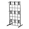 2 Counter Top Gridwall Display Units, 24" x 12" Tabletop Grid with [18] 4" D Grid Hooks, Black