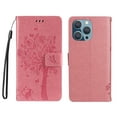 thumbnail image 6 of Allytechgroup Wallet Case for iPhone 16e with Card Slots, Embossed Tree&Cat PU Leather and TPU Bumper Anti-Shock Drop Proof Hand Strap Case for iPhone 16e, Pink, 6 of 6