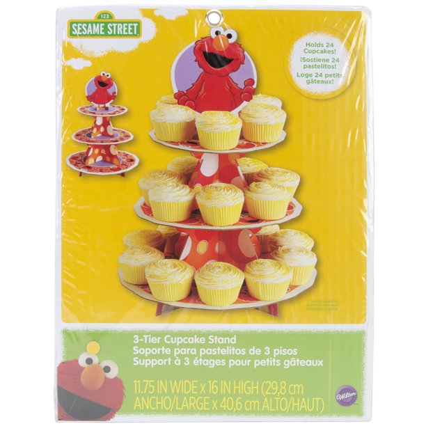 Sesame Street Elmo Cupcake And Treat Stand (Each) Party Supplies