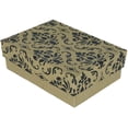 thumbnail image 1 of N'icePackaging - 50 Qty Kraft Damask Imported Cotton Filled Earring Jewelry Boxes - for Rings/Earrings/Small Jewelry & Pendants - 2 1/8" x 1 5/8" x 3/4", 1 of 4