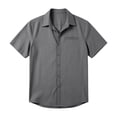 thumbnail image 4 of FengLS Men's Casual Shirt Summer Lightweight Button-Down Cardigan Shirt Collar Short Sleeves Shirt with Chest Pocket Outdoor Vacations Tops Soild Color Beach Blouse, 4 of 6