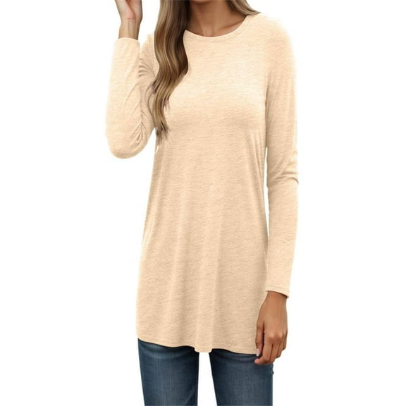 Long Sleeve Shirts for Women Business Casual Tops Fall Fashion Clothes Workout Plus Size Teacher School Outfits 2025,S,Beige