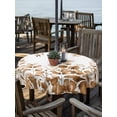 thumbnail image 2 of Outdoor Tablecloths with Umbrella Hole & Zipper, Brown Yellow Eucalyptus Leaves Round Tablecloths 60 Inch, Watercolor Spring Summer Botanical Waterproof Table Cloth, Patio/Pool/Picnic Table Covers, 2 of 8