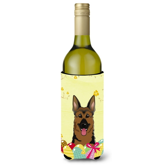 Carolines Treasures BB1893LITERK German Shepherd Easter Egg Hunt Wine Bottle beverage Insulator Hugger , Wine Bottle,