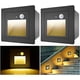 thumbnail image 1 of [Paquete de 2] Luces LED empotrables de 3 W para escaleras, con sensor de movimiento, luz nocturna para escaleras, para interiores y exteriores, para jardín, 1 of 5