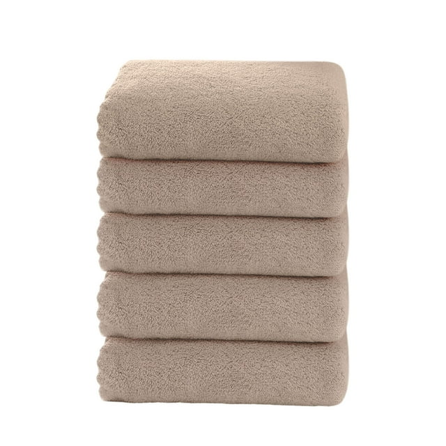 Face Towels for Bathroom,5 Piece Plain Velvet Face Towel Set - Soft Absorbent for Bath Wash