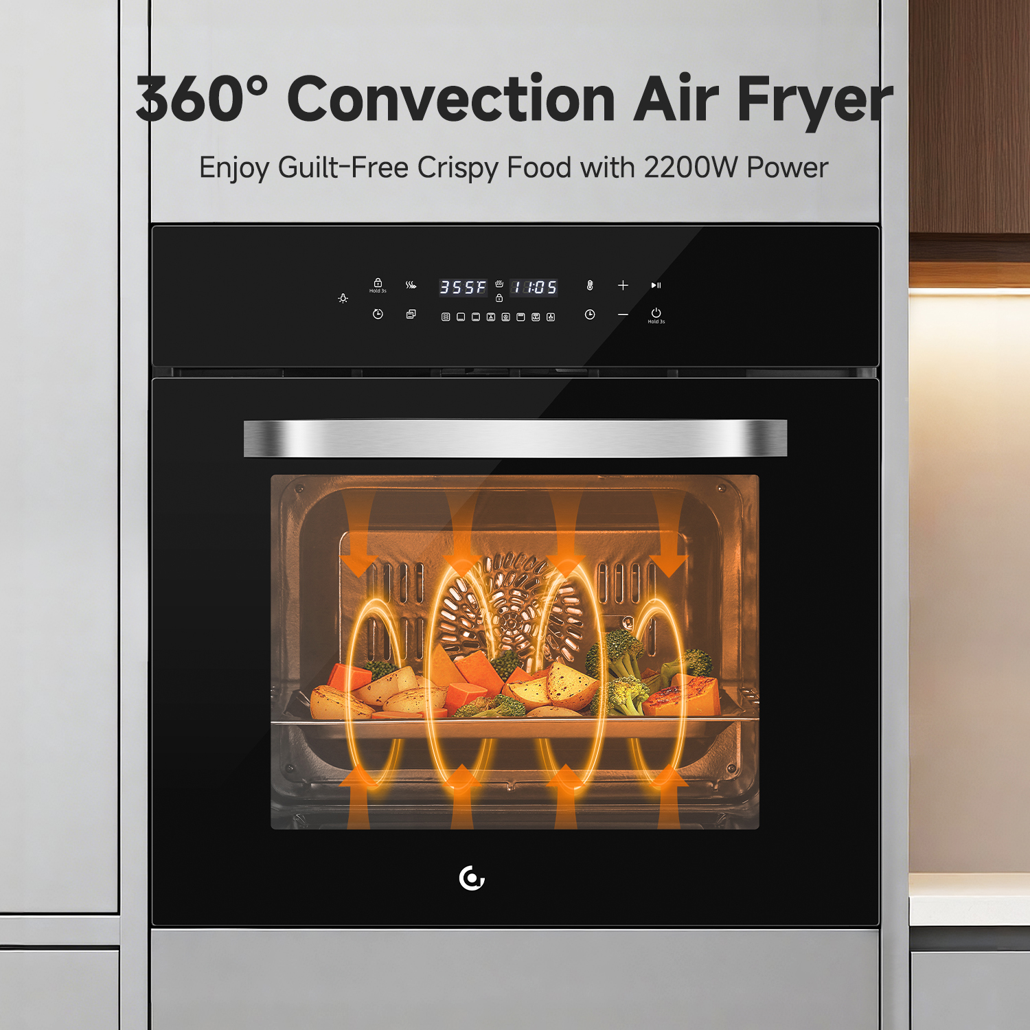Electric Single Wall Oven 24inch Stainless Steel Built-in Electric Ovens, 2.75 Cu.ft