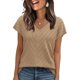 thumbnail image 1 of TaTaai Fashion Solid Color Women Top Knit Hollow Out Loose Fit Short Sleeve Soft Breathable Stretch Lightweight Daily Lounge Street Casual Wear T Shirt Gift, 1 of 6