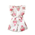thumbnail image 1 of Odeerbi 3M-6Y Niñas Verano Rompers Ruffle Floral Sudadera Manga Corta Suspensión Pantalones Cortos Generales Con Cintura, 1 of 3