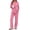 Dark Pink, variant on Fantaslook Women Pajamas Sets Long Sleeve V Neck Buttons Outfits and Casual Wide Leg Pants Lounge 2 Piece Sets withe Pockets