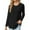 Black, variant on Diufon Womens Fall Tunics Solid Color Side Button Blouses Round Neck Long Sleeve Tops
