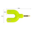 thumbnail image 4 of Injueey Divisor de Audio de 3,5mm tipo 2 en 1 conveniente conector estéreo convertidor de sonido teléfono micrófono auriculares Tablet Accesorios Cables de audio/vídeo verde, 4 of 6