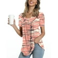 thumbnail image 1 of YVH Women's Summer Short Sleeve Tunic Tops Fit Pleated Blouses, 1 of 4