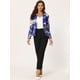 thumbnail image 3 of Chaqueta Tipo Blazer Informal Con Solapa De Muesca Y Manga Larga Para Mujer Azul Real-floral S, 3 of 6