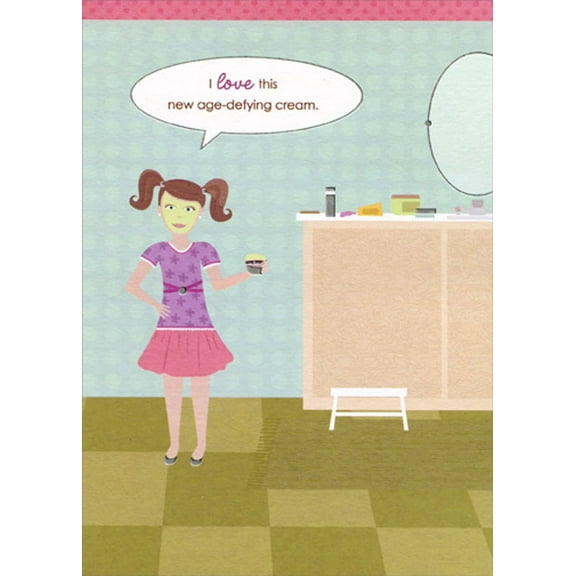 Designer Greetings New Age-Defying Cream Funny : Humorous Feminine Birthday Card for Her : Woman : Women