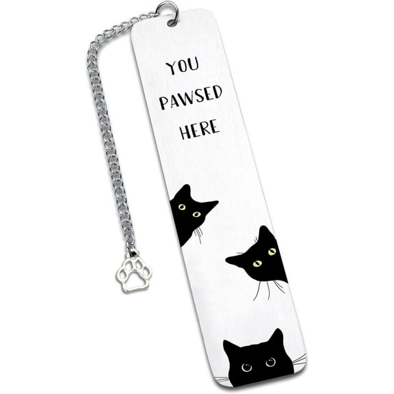 Cute Bookmarks for Women Funny Black Cat Bookmarks for Book Lovers Paw Bookmark Book Lovers Gifts Reader Gifts Bookworm Bookish Gifts Halloween Basket Stuffers, You Pawsed Here