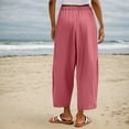 thumbnail image 3 of Fashion Women Casual Flower Print Print High Waist Mid Length Chiffon Ruffle Pants Women Business Casual Pants plus Size Dress Pants for Women Business Casual Tan Sweatpants Tan Dress Pants for Women, 3 of 5