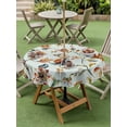 thumbnail image 4 of Outdoor Tablecloths with Umbrella Hole & Zipper, Green Spring Floral Round Tablecloth 54 Inch, Summer Botanical Vintage Birds Waterproof Table Cloth, Patio/Pool/Picnic Table Covers, 4 of 8