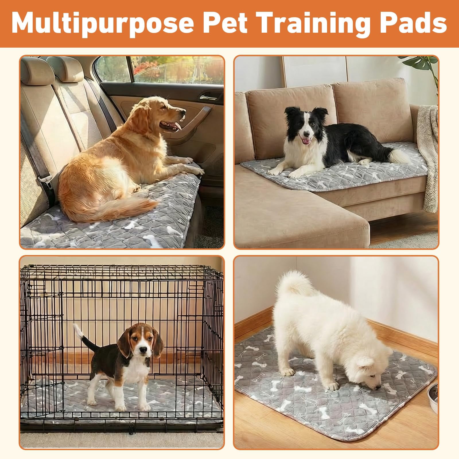 Puppy Pads with Pheromones,Washable Pee Pads for Dogs,Reusable Pee Pads for Dogs,Waterproof and Leak-Proof,Non-Slip Base Training Pads Suitable for Home,Travel and Dog Crates