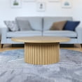 thumbnail image 3 of Jofran 40" Round Mid-Century Modern Fluted Pedestal Base Coffee Table, 3 of 7