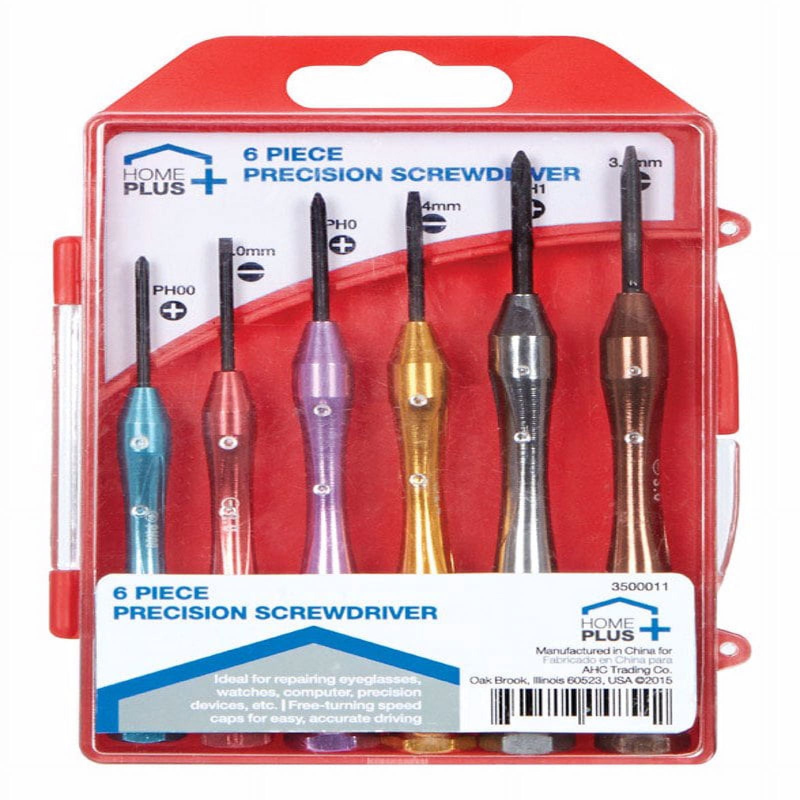 Home Plus 3500011 Precision Screwdriver Set  Multi Color  6 Per Case - pack of 12