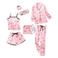 thumbnail image 3 of Conjunto de ropa de dormir de 7 piezas, chaleco estampado, ropa de dormir corta para mujer con diadema, pijamas para dama, ropa para el hogar, XL Scienceny AP000853-03, 3 of 7