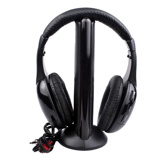 Auriculares inalámbricos para TV con transmisor, auriculares inalámbricos supraaurales con radio FM/conector de 3,5 mm para ver televisión, jugar en la computadora, conectar y usar
