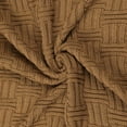 thumbnail image 2 of 100% Soft Cotton Thermal Blanket - Travel Size - Cable Knit Throw Blanket for Sofa Couch Bed , Brown 47"x70", 2 of 6