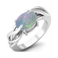 thumbnail image 2 of 925 Sterling Silver 9X7MM Oval Shape Opal Solitaire Women Valentines Day Gifts Ring, 2 of 4