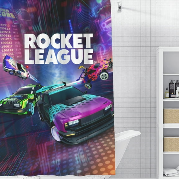 Rocket League-theme Bathroom Shower Curtain Home Decor,Bath Curtains Durable Waterproof Bath Curtain , Adluts Girls Boys Bathroom Decor House Gifts 36x71inch（90cmX180cm）