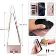 thumbnail image 4 of ShieldFlex Wallet Case for iPhone 13 Pro RFID Blocking 5-Card Holder Soft PU Leather Magnetic Snap Crossbody Shoulder Strap Zipper Pocket Phone Case,Rosegold, 4 of 7