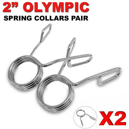 Fitness Maniac 2 X Olympic 2 inch Spring Collar Weight Bars Clips Dumbbell Barbell Clamp Bar (Best Olympic Bar Collars)