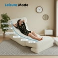 thumbnail image 3 of Gianna Convertible Folding Sofa Bed, Sleeper Chair with Backrest, Portable Fold Out Floor Lounger for Guest Room, Living Room, or Dorm, Beige, 3 of 8