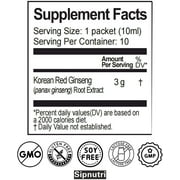 Sipnutri Korean Red Ginseng Extract Liquid Drink 3000mg - Boost Energy, Non-GMO Ginseng Extract for Improved Health Boost Energy, Vitality, Focus, and Immunity 10ml x 10 Packets