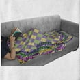 thumbnail image 6 of Mardi Gras Soft Flannel Fleece Throw Blanket, Mardi Gras Celebration Beads in Vibrant Graphic Style on Diamond Line Pattern, Cozy Plush for Indoor and Outdoor Use, 50" x 70", Multicolor, by Ambesonne, 6 of 6