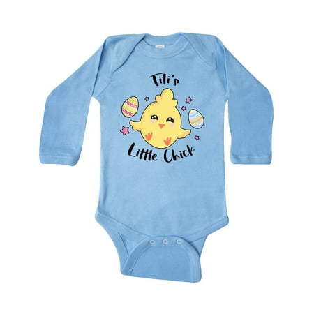 

Inktastic Happy Easter Titi s Little Chick Gift Baby Girl Long Sleeve Bodysuit