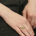thumbnail image 5 of Gem Stone King 2.03 Ct Round Green Peridot 18K Rose Gold Plated Silver Men's Ring, 5 of 6