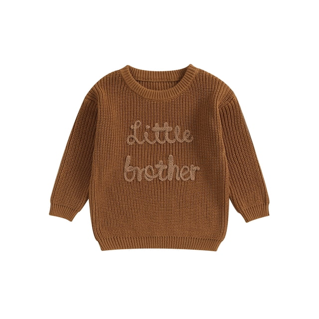 SUNSIOM Chandail pour Bébé Garçon Broderie Lettre Col Rond Manches Longues Pulls Vêtements d'Automne