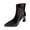 Black, variant on Black Women'S Metal Pointed Toe Hollow Out Slim Heel Short Boots Casual Outdoor Fashion Retro Comfortable French Style High Heel Ankle Boots
