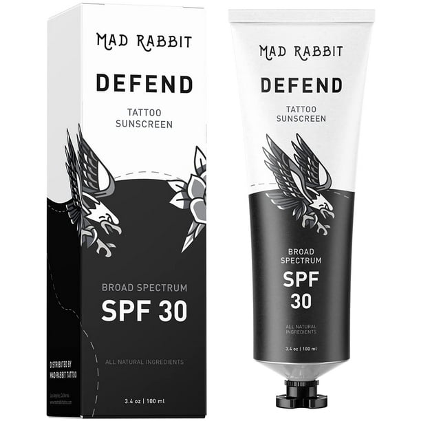 Protector solar Mad Rabbit Defend SPF 30 100 ml protección contra la decoloración del tatuaje