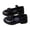 Black, variant on Otqutp Mary Jane Shoes for Girls Bow School Dress Flats Non-Slip School Shoes Toddler Princess Leather Shoes for Kids