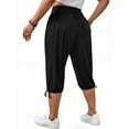 thumbnail image 5 of WellSize Plus Size Capris Pants for Women Lightweight Casual Joggers with Pockets Loose Fit High Waisted Pants, 5 of 8