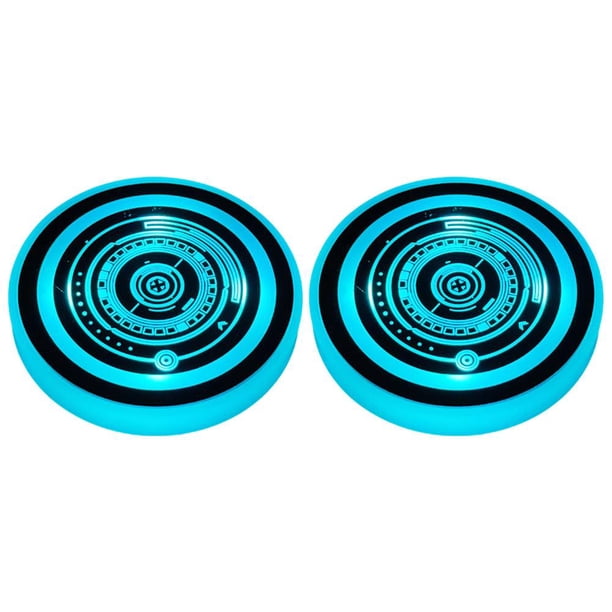 Portavasos y posavasos para coche TQEHS con luces LED RGB Z4C4