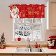 thumbnail image 2 of Merry Christmas Valances for Windows, 42 x 18in, Red Santa Claus Poinsettia Winter Snowflake Rod Pocket Kitchen Valance Curtain Light Filtering Window Treatments for Living Room Bedroom, 1 Panel, 2 of 7