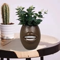 thumbnail image 3 of Creative Mouth Lip Flower Vase Crystal Floral Display Planter for Patio indoor and outdoor garden decoration Brown, 3 of 8