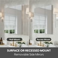 thumbnail image 6 of WELLFOR 30" x 30" Bi-View Medicine Cabinet with Mirror, Surface Mount or Recessed Mirror Medicine Cabinet for Bathroom, Anodized Chrome Aluminum Frame, Bathroom Mirror Cabinet with Storage, Two Door, 6 of 9