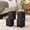 Black 4.5in-4.5in, variant on Brown 4.5in Solid Wood Furniture Risers, Heavy Duty 4.5 Inch Bed and Sofa Raisers