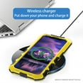 thumbnail image 4 of ELEHOLD Heavy Duty Case for iPhone 15 Pro Max,Rugged Military Grade Shockproof Case,with Screen Protector Built-in Hidden Foldable Kickstand Metal Back Cover Case for iPhone 15 Pro Max - Yellow, 4 of 10